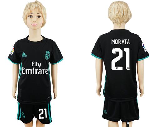 Real Madrid #21 Morata Away Kid Soccer Club Jersey - Click Image to Close